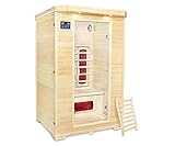 AISER Royal Sauna -Kemi- Infrarotkabine Vollspektrumstrahler - Holz: Hemlocktanne - Maße 100 x 116 x 190 cm - inkl. vielen Extras und komplettem Zubehör