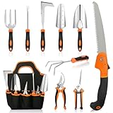 MQHUAYU Gartenwerkzeug Set, 10 Stück Heavy Duty Gartengeräte Set, Gartenset Werkzeug für Gartenarbeit, Geschenke für Frauen und Männer