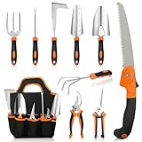 MQHUAYU Gartenwerkzeug Set, 10 Stück Heavy Duty Gartengeräte Set, Gartenset Werkzeug für Gartenarbeit, Geschenke für Frauen und Männer