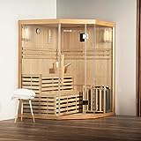 Home Deluxe - Traditionelle Sauna - Skyline XL - Holz: Hemlocktanne - Maße: 150 x 150 x 210 cm - inkl. kompl. Zubehör | Dampfsauna Aufgusssauna Finnische Sauna