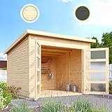 Hori® Gartenhaus I Gerätehaus Herning aus Holz I nordische Fichte Natur I 242 x 246 cm - 19 mm Bohlenstärke